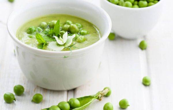 Суп-пюре из зеленого горошка с рисом